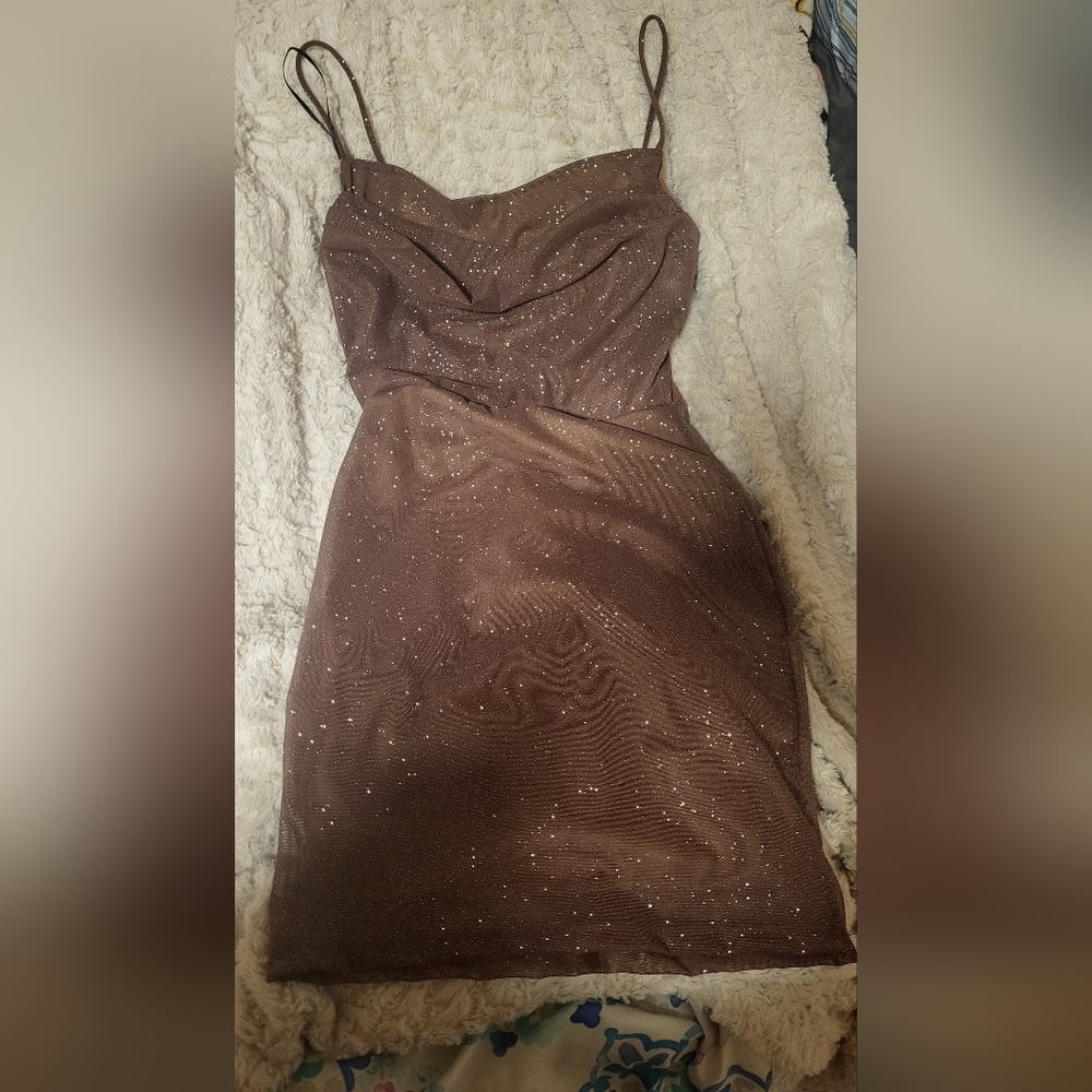 Tiger Lily brown sparkly dress size small